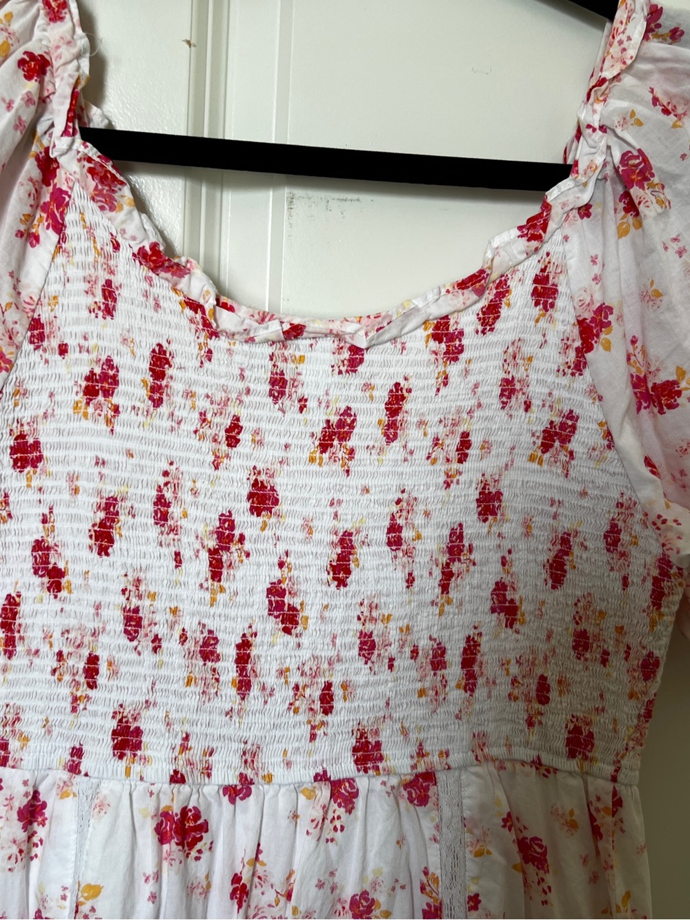 LoveShackFancy White Dress with Pink and Red Floral Print - Picture 8 of 9